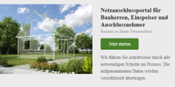 Screenshot aus dem Netzanschlussportal: Schaltfläche "jetzt starten"